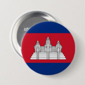 Badge Rond 7,6 Cm drapeau du Cambodge (Devant & derrière)