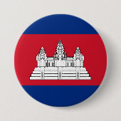 Badge Rond 7,6 Cm drapeau du Cambodge (Devant)