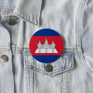 Badge Rond 7,6 Cm drapeau du Cambodge
