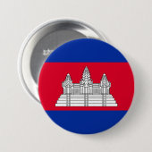 Badge Rond 7,6 Cm Drapeau du Cambodge (Devant & derrière)