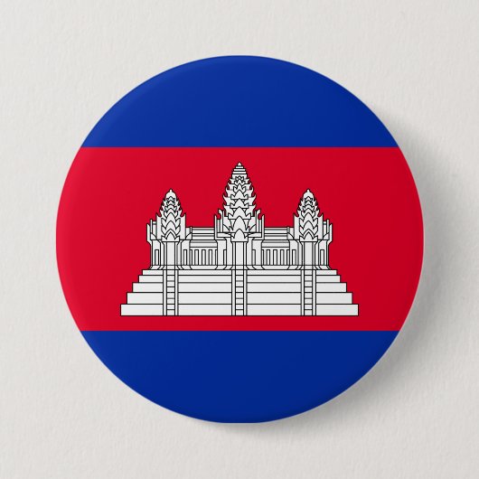 Badge Rond 7,6 Cm Drapeau du Cambodge (Devant)