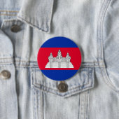 Badge Rond 7,6 Cm Drapeau du Cambodge (En situation)