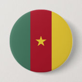 Badge Rond 7,6 Cm drapeau du Cameroun (Devant)