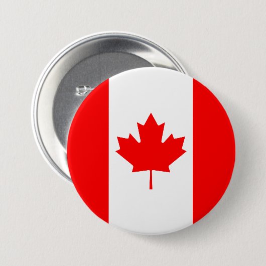 Badge Rond 7,6 Cm Drapeau du Canada (Devant & derrière)