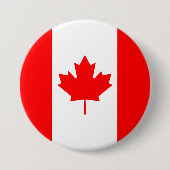 Badge Rond 7,6 Cm Drapeau du Canada (Devant)