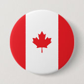 Badge Rond 7,6 Cm Drapeau du Canada (Devant)