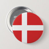 Badge Rond 7,6 Cm Drapeau du Danemark (Devant & derrière)