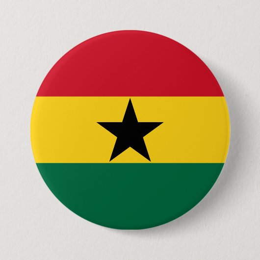 Badge Rond 7,6 Cm Drapeau du Ghana (Devant)