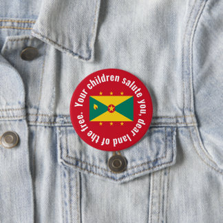 Badge Rond 7,6 Cm Drapeau du Guyana Hymne national Rouge Vert Jaune