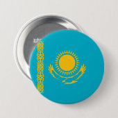 Badge Rond 7,6 Cm Drapeau du Kazakhstan (Devant & derrière)