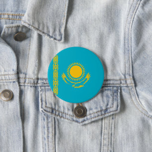 Badge Rond 7,6 Cm Drapeau du Kazakhstan