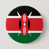 Badge Rond 7,6 Cm Drapeau du Kenya (Devant)