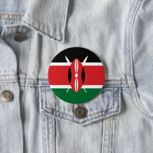 Badge Rond 7,6 Cm Drapeau du Kenya