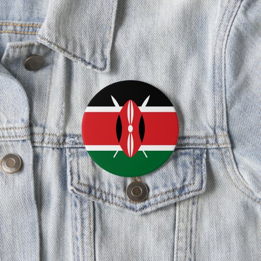 Badge Rond 7,6 Cm Drapeau du Kenya (En situation)
