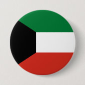 Badge Rond 7,6 Cm Drapeau du Koweït (Devant)