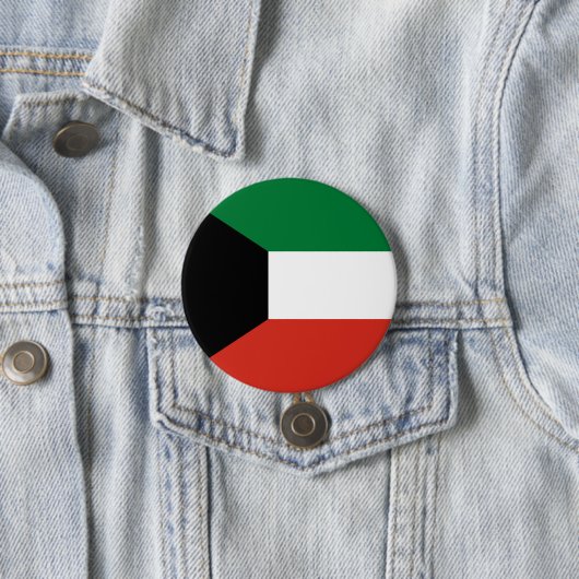 Badge Rond 7,6 Cm Drapeau du Koweït (En situation)