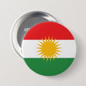 Badge Rond 7,6 Cm Drapeau du Kurdistan (Devant & derrière)