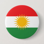 Badge Rond 7,6 Cm Drapeau du Kurdistan (Devant)