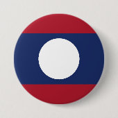 Badge Rond 7,6 Cm Drapeau du Laos (Devant)