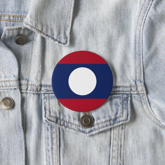 Badge Rond 7,6 Cm Drapeau du Laos (En situation)