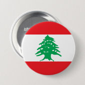 Badge Rond 7,6 Cm Drapeau du Liban (Devant & derrière)