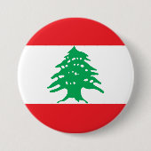 Badge Rond 7,6 Cm Drapeau du Liban (Devant)