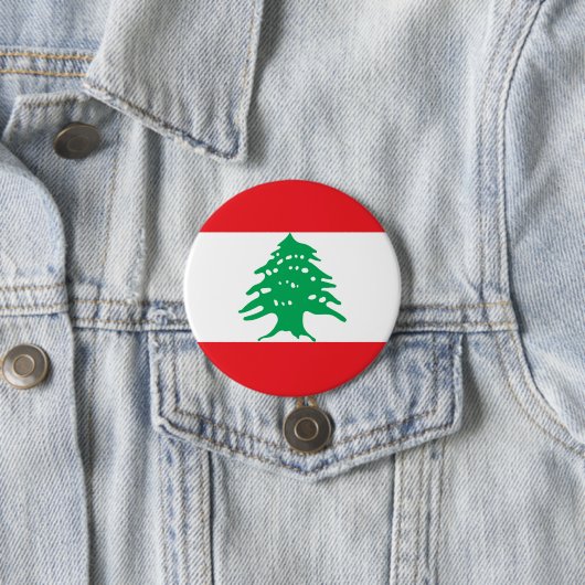 Badge Rond 7,6 Cm Drapeau du Liban (En situation)