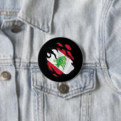 Badge Rond 7,6 Cm Drapeau du Liban déchiré (En situation)