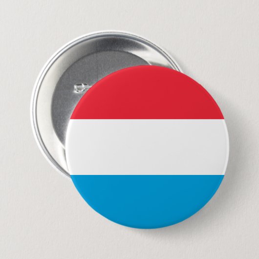 Badge Rond 7,6 Cm Drapeau du Luxembourg (Devant & derrière)