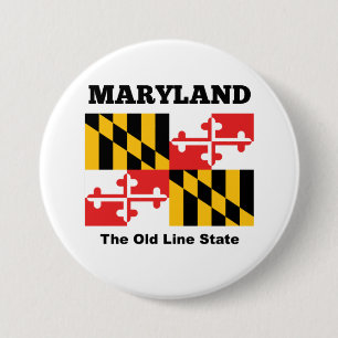 Badge Rond 7,6 Cm drapeau du Maryland