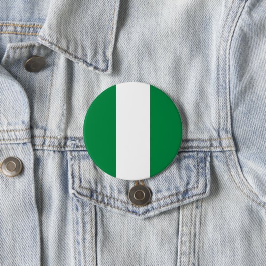 Badge Rond 7,6 Cm Drapeau du Nigeria (En situation)