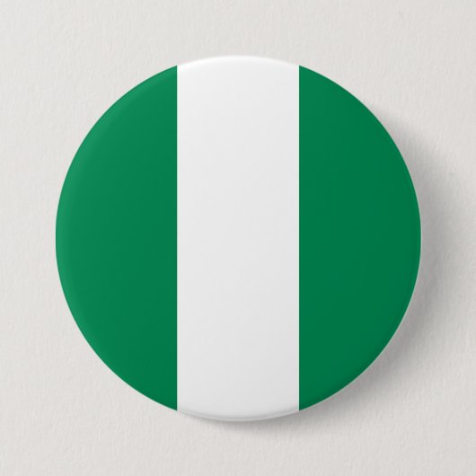 Badge Rond 7,6 Cm Drapeau du Nigeria (Devant)