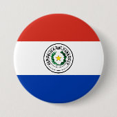 Badge Rond 7,6 Cm Drapeau du Paraguay (Devant)