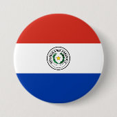 Badge Rond 7,6 Cm drapeau du Paraguay (Devant)