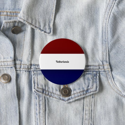Badge Rond 7,6 Cm Drapeau du Pays-Bas (En situation)