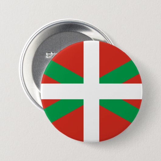 Badge Rond 7,6 Cm Drapeau du Pays basque (Devant & derrière)