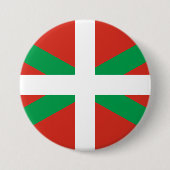 Badge Rond 7,6 Cm Drapeau du Pays basque (Devant)