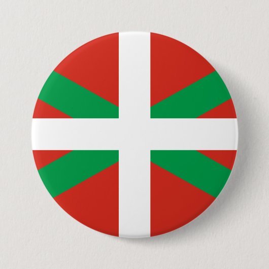 Badge Rond 7,6 Cm Drapeau du Pays basque (Devant)