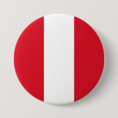 Badge Rond 7,6 Cm Drapeau du Pérou (Devant)