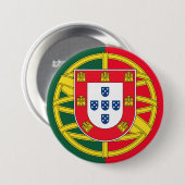 Badge Rond 7,6 Cm Drapeau du Portugal (Devant & derrière)