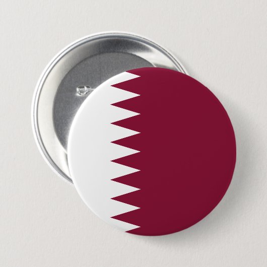 Badge Rond 7,6 Cm Drapeau du Qatar (Devant & derrière)