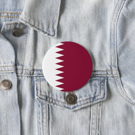 Badge Rond 7,6 Cm Drapeau du Qatar (En situation)