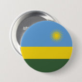 Badge Rond 7,6 Cm Drapeau du Rwanda (Devant & derrière)