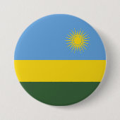 Badge Rond 7,6 Cm Drapeau du Rwanda (Devant)