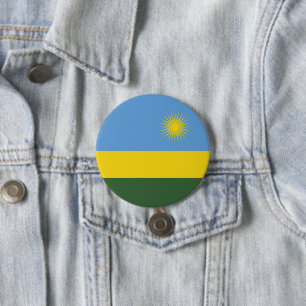 Badge Rond 7,6 Cm Drapeau du Rwanda