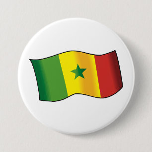 Badge Rond 7,6 Cm Drapeau du Sénégal Fierté sénégalaise Vert Jaune R