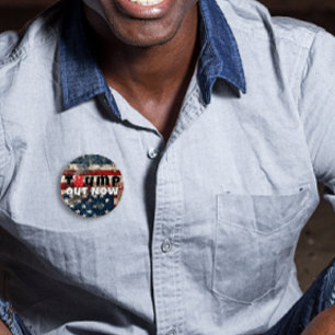 Badge Rond 7,6 Cm Drapeau du slogan anti-trump