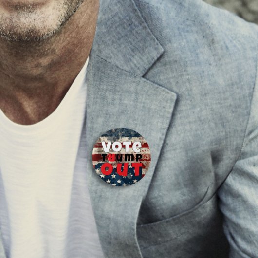 Badge Rond 7,6 Cm Drapeau du slogan anti-trump