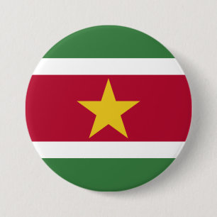 Badge Rond 7,6 Cm Drapeau du Suriname