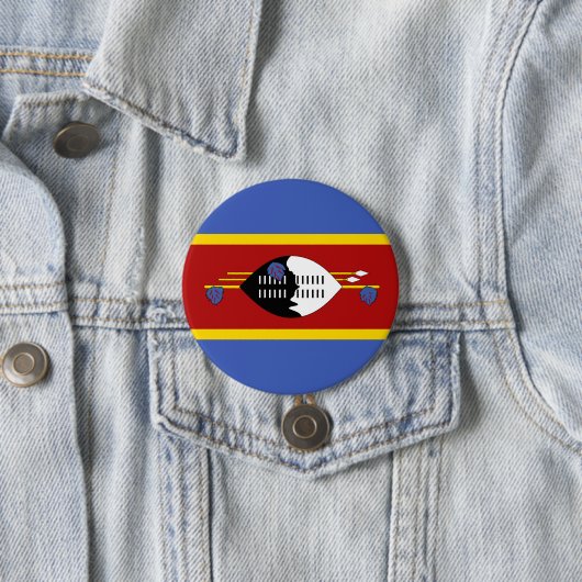 Badge Rond 7,6 Cm drapeau du Swaziland (En situation)